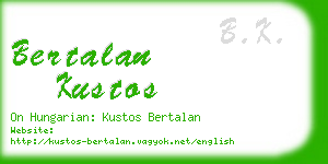 bertalan kustos business card